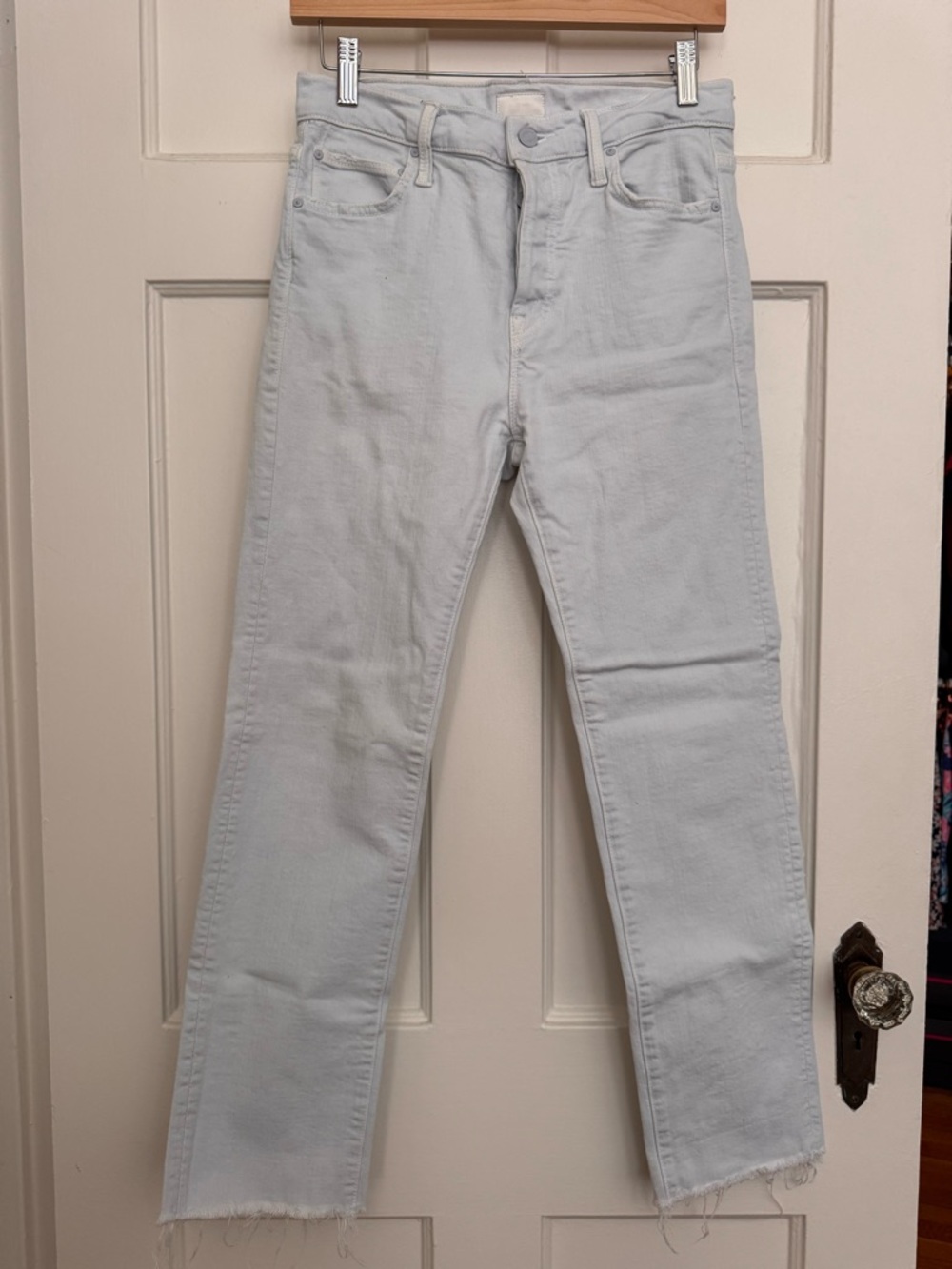Light Blue High Rise Straight-Leg Jeans